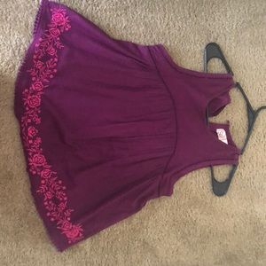 Purple top with embroidery